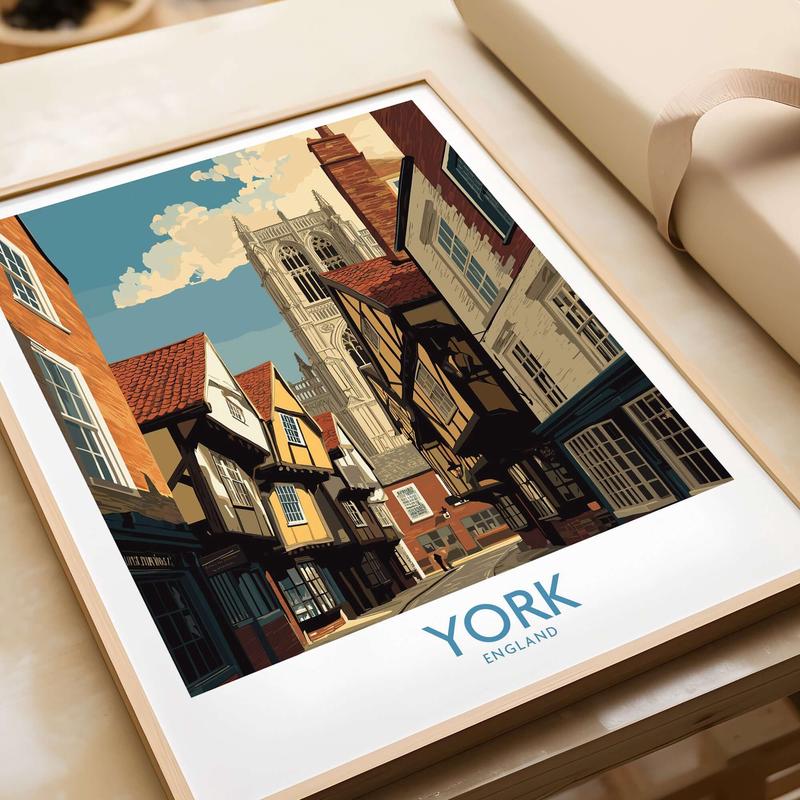 York England Historic Street & Landmark Wall Art - English Cityscape Decor