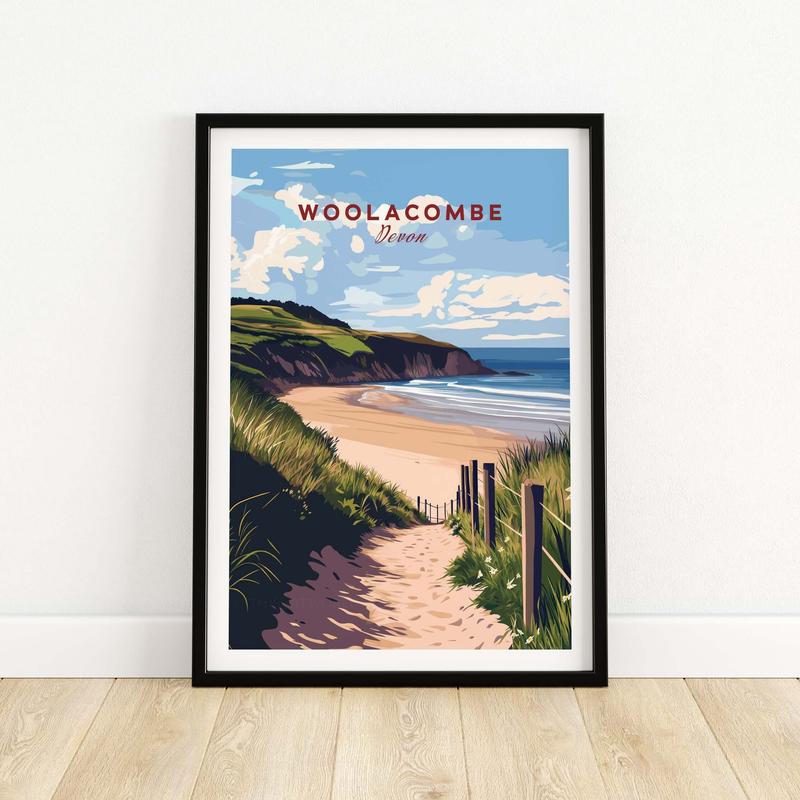 Woolacombe Beach Path Print - Coastal Devon Wall Art