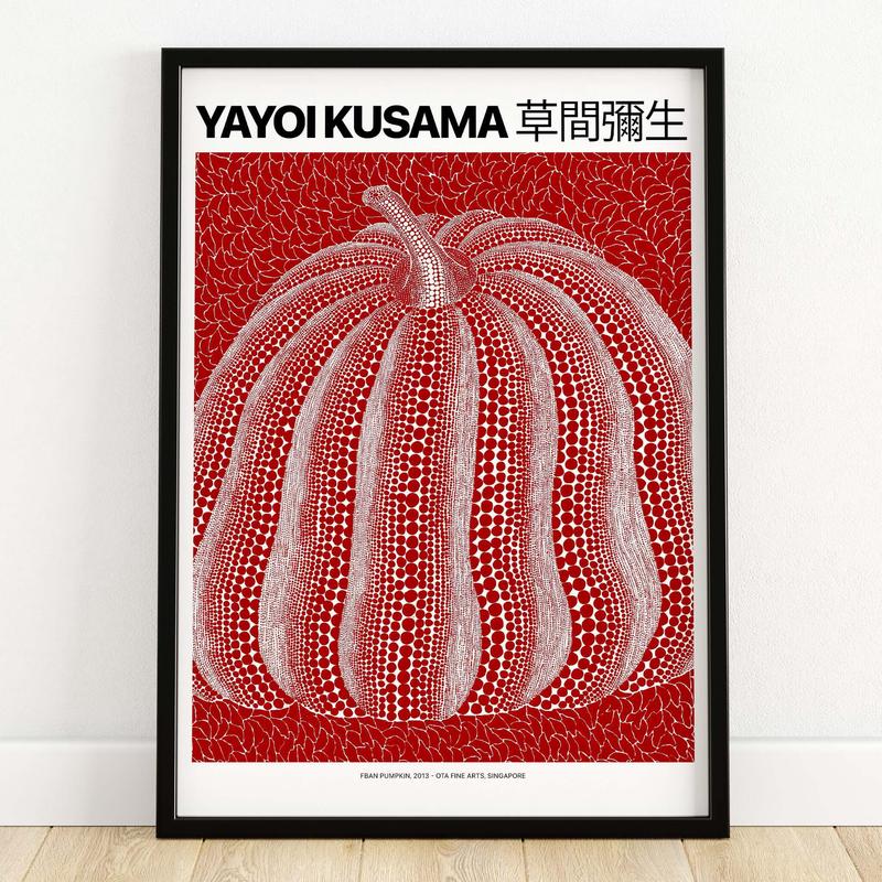 Yayoi Kusama Red White Pumpkin 2013 Singapore Exhibition Art Print Poster Polka Dot