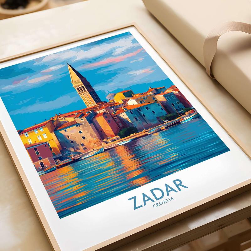 Zadar Croatia Art Print | Colorful Seaside Town Poster