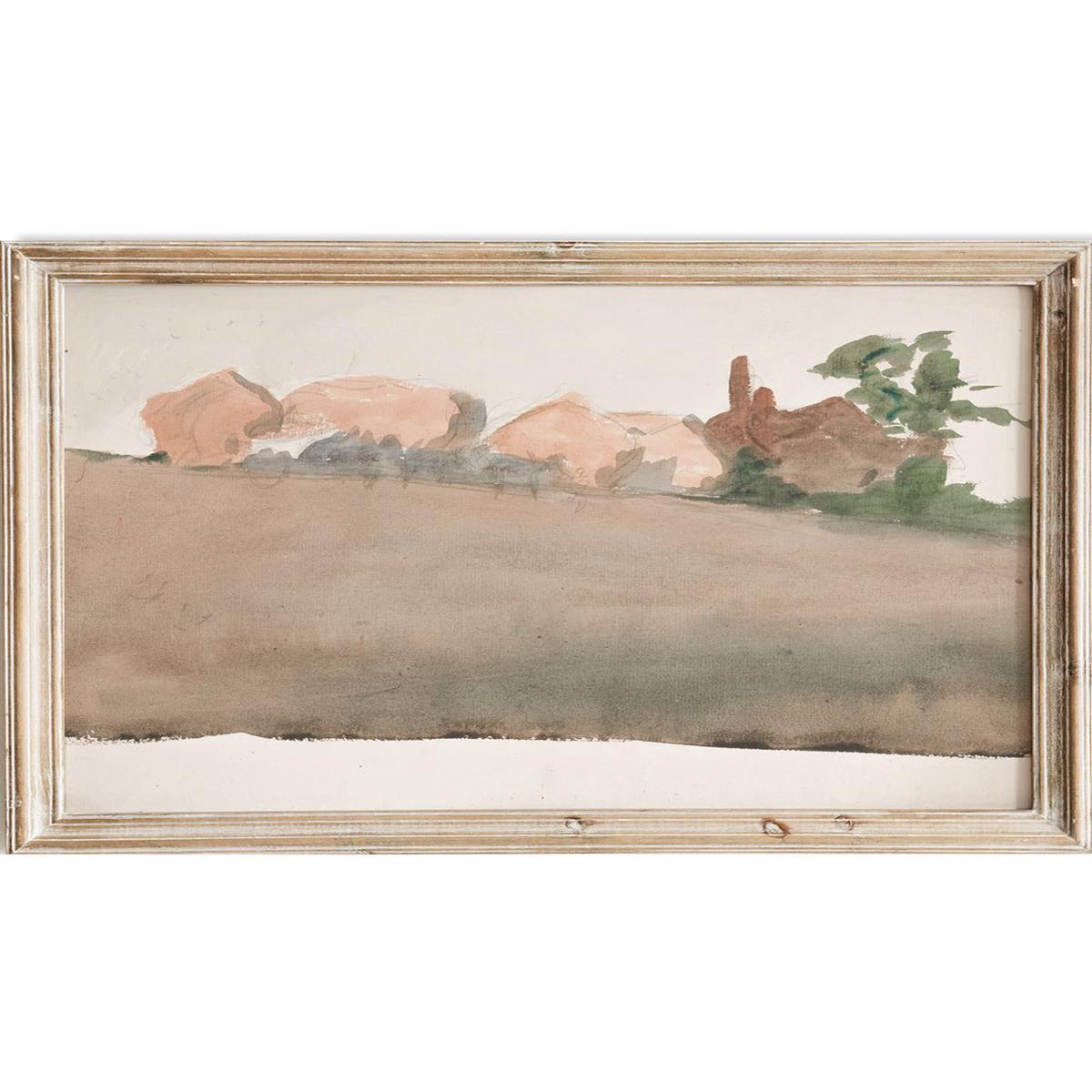 "Landscape with Houses in Distance" Art Print