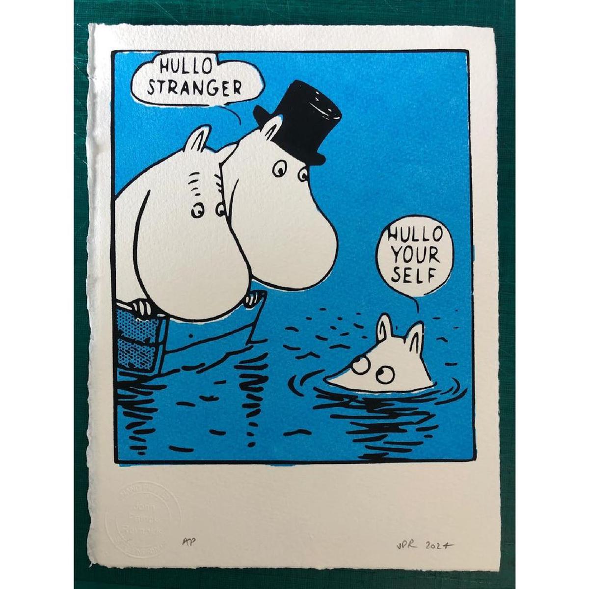 Art Print Hullo Yourself Blue