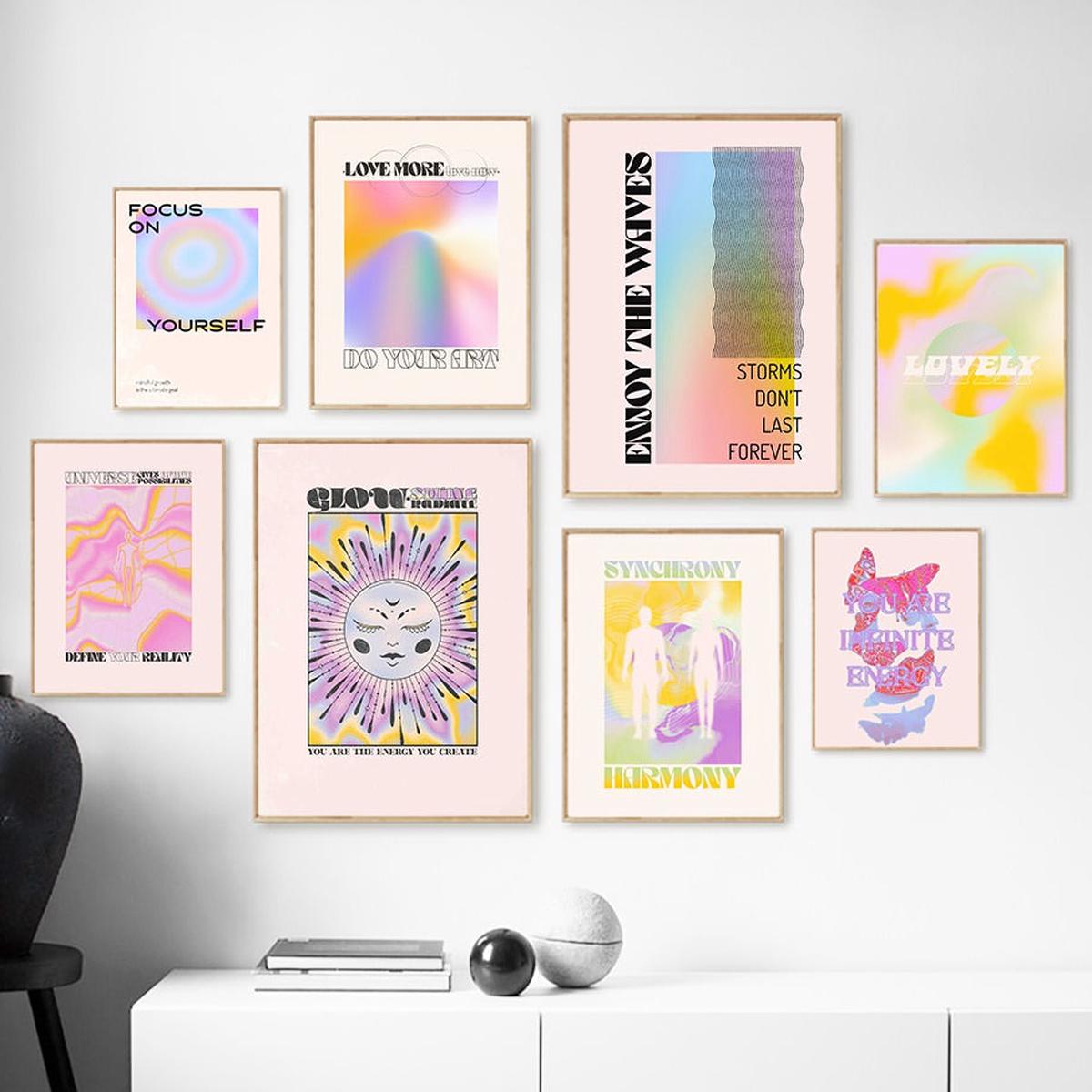 Yeknu Pale Gradients and Quotes Canvas Posters