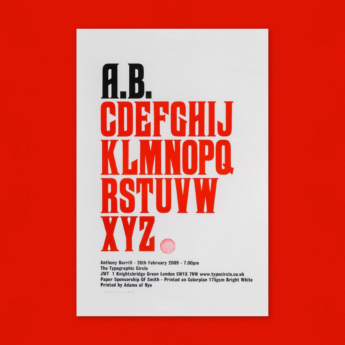 A.B.CDEF Anthony Burrill (2009) Lecture Poster