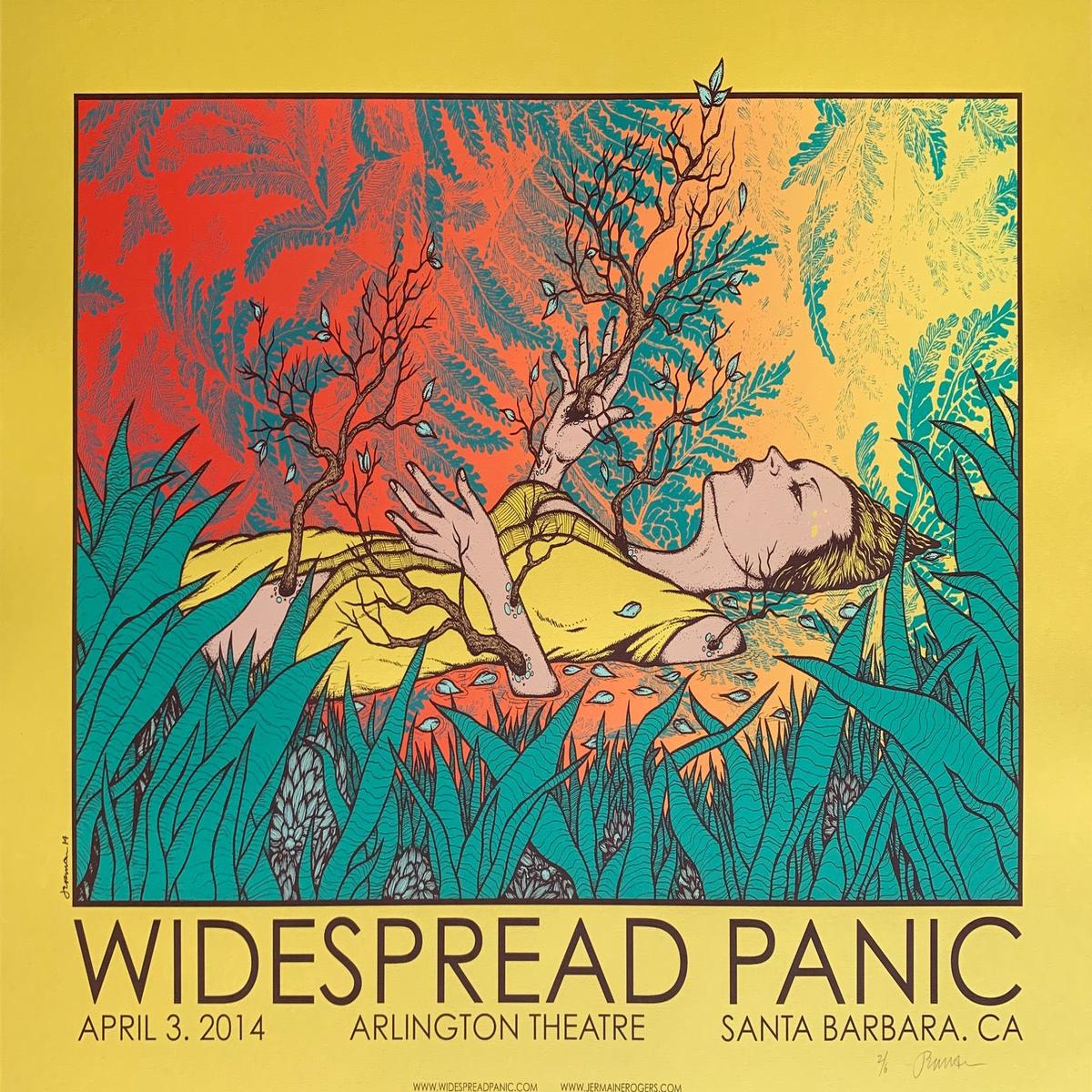 Widespread Panic Santa Barbra, CA 4.3.14 - RARE 2/6 - Yellow Stock