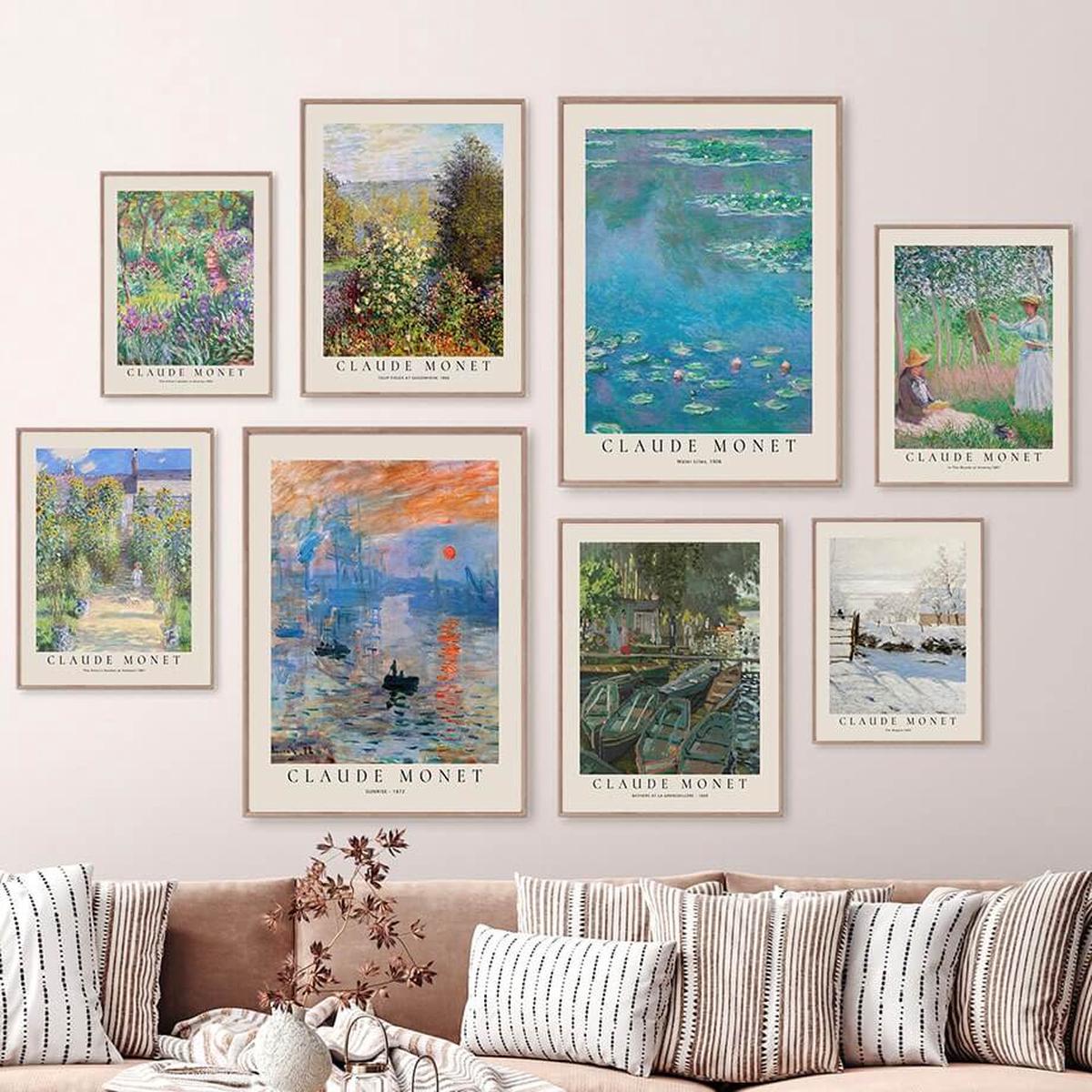Yeknu Monet Impressionist Art Canvas Posters