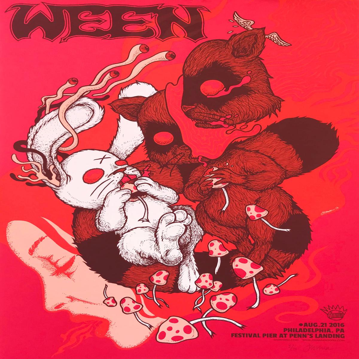 WEEN Philadelphia, PA 8.21.16 - RARE 5/25 - Red Stock