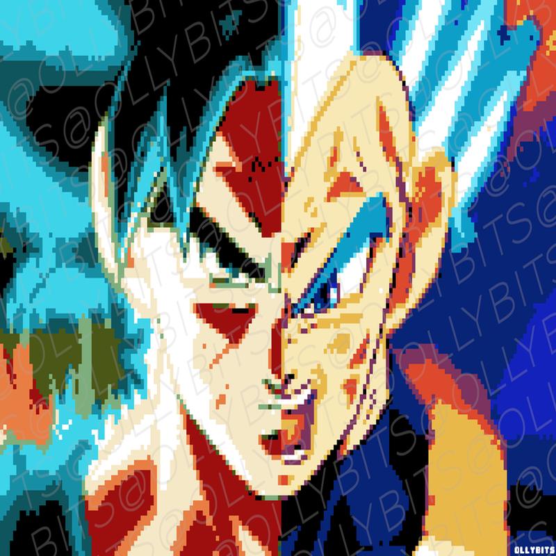 7 Wish Ball Rivals Super Instinct Blue Pixel Art 11x17 Poster