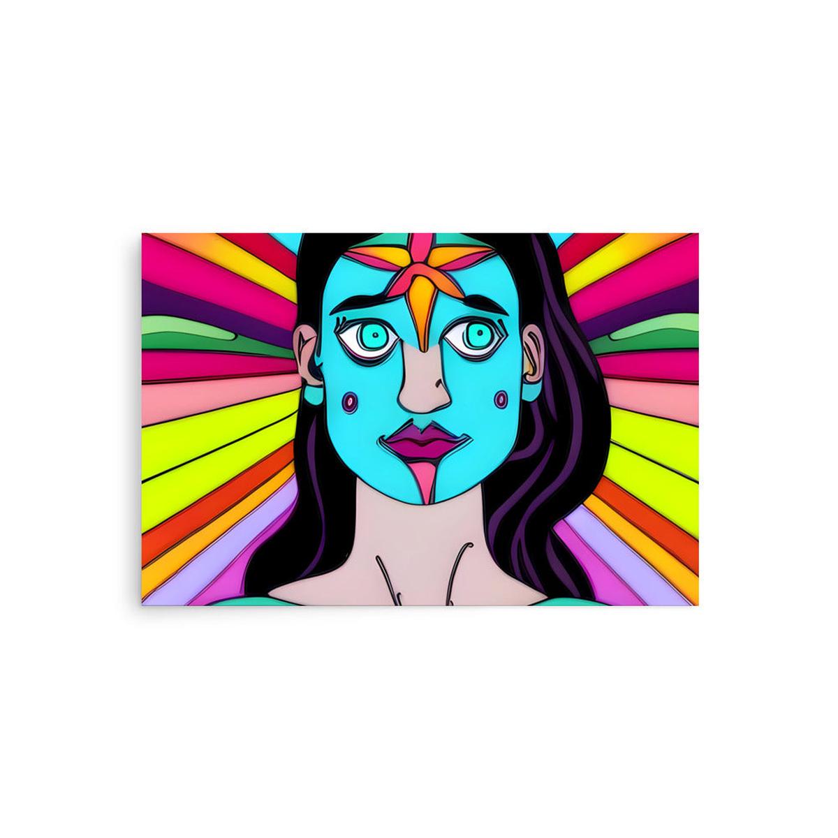 Abstract Colorful Surreal Portrait Illustration