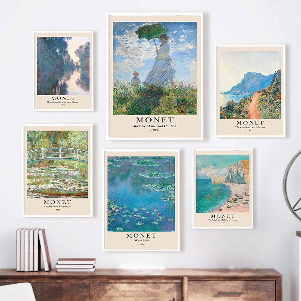 Yeknu Monet Scenery Art Canvas Posters