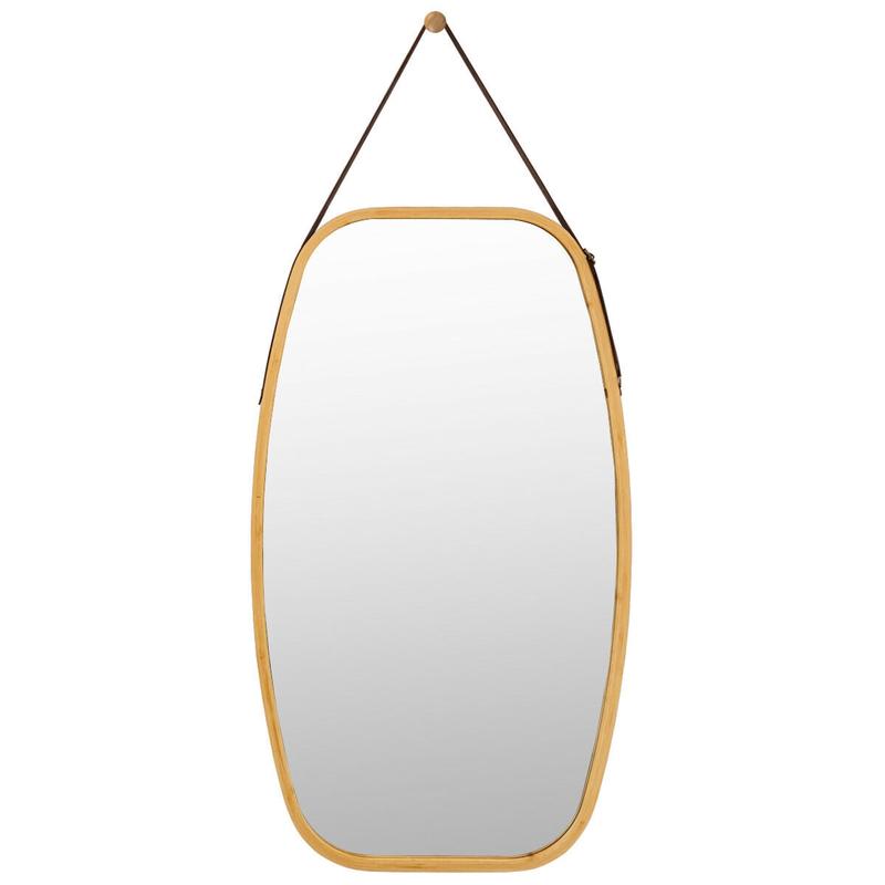 30 Inch Modern Rectangle Wall Mirror, Natural - Natural