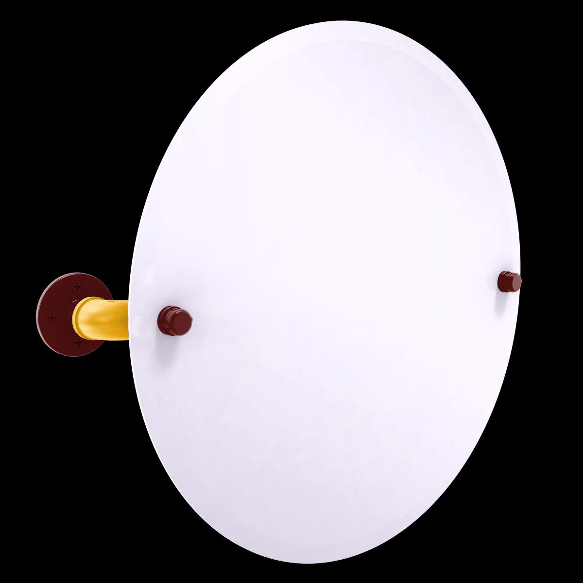 Gridiron Collection Frameless Round Wall Mounted Tilt Mirror Washington Edition