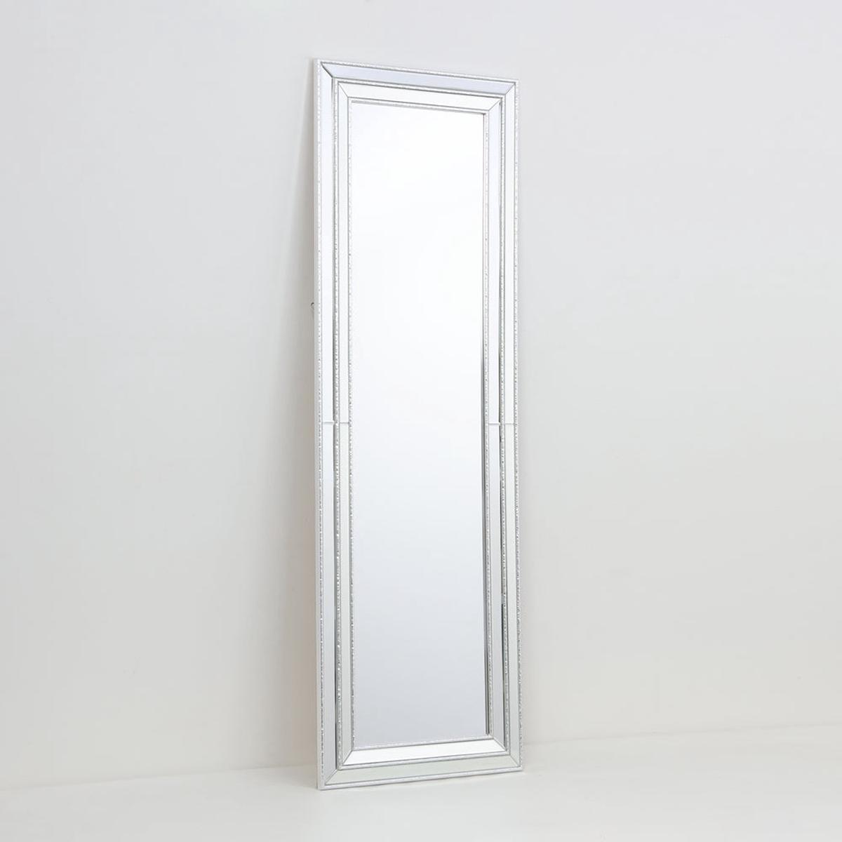 Silver Framed Full-Length Wall Mirror | 30 x 120cm, Bevelled Detail