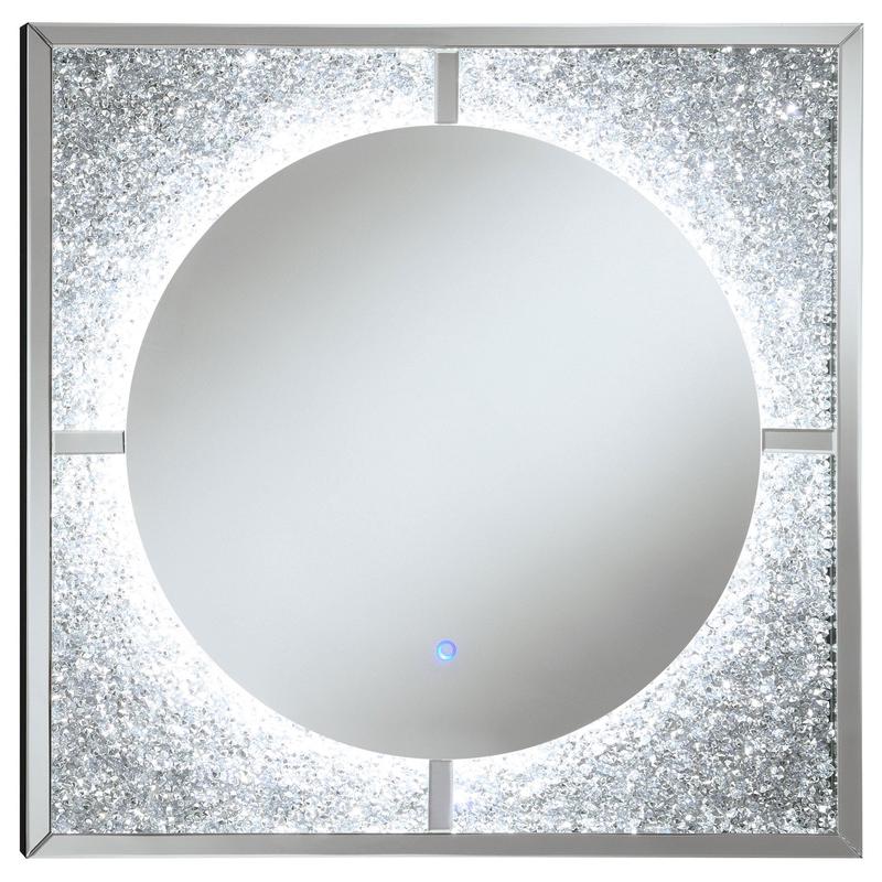 Theresa LED Wall Mirror Silver and Black | Coaster