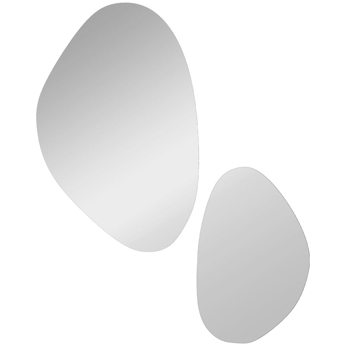 Set of 2 Pebble Shaped Wall Mirrors Ideal for Hallways and Bedrooms Black