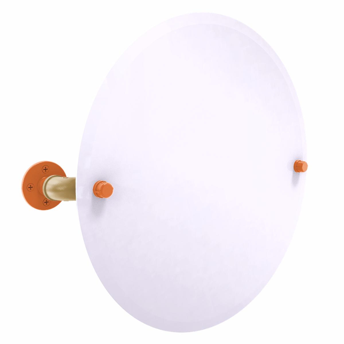 Slapshot Collection Frameless Round Wall Mounted Tilt Mirror Anaheim Edition