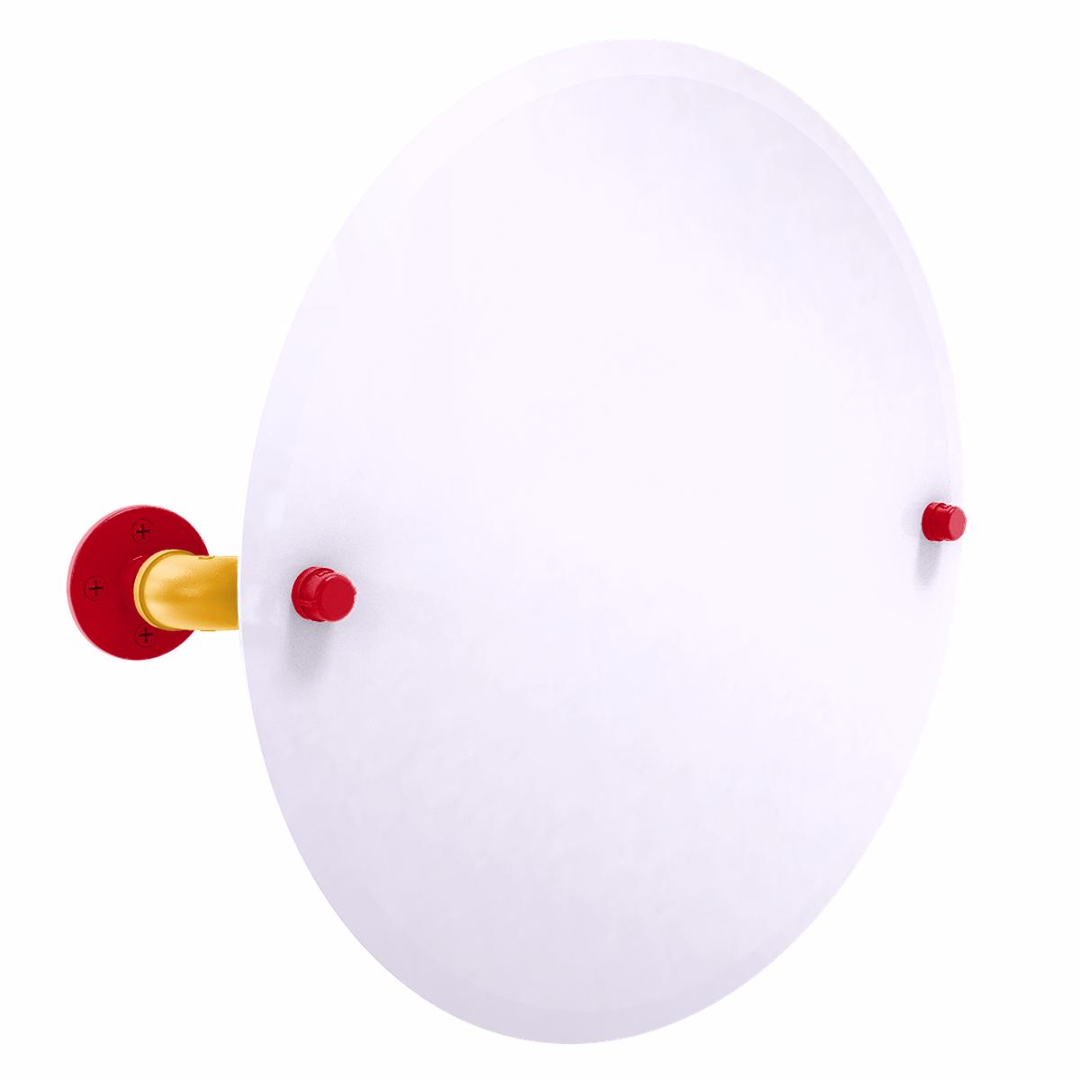 Slapshot Collection Frameless Round Wall Mounted Tilt Mirror Calgary Edition