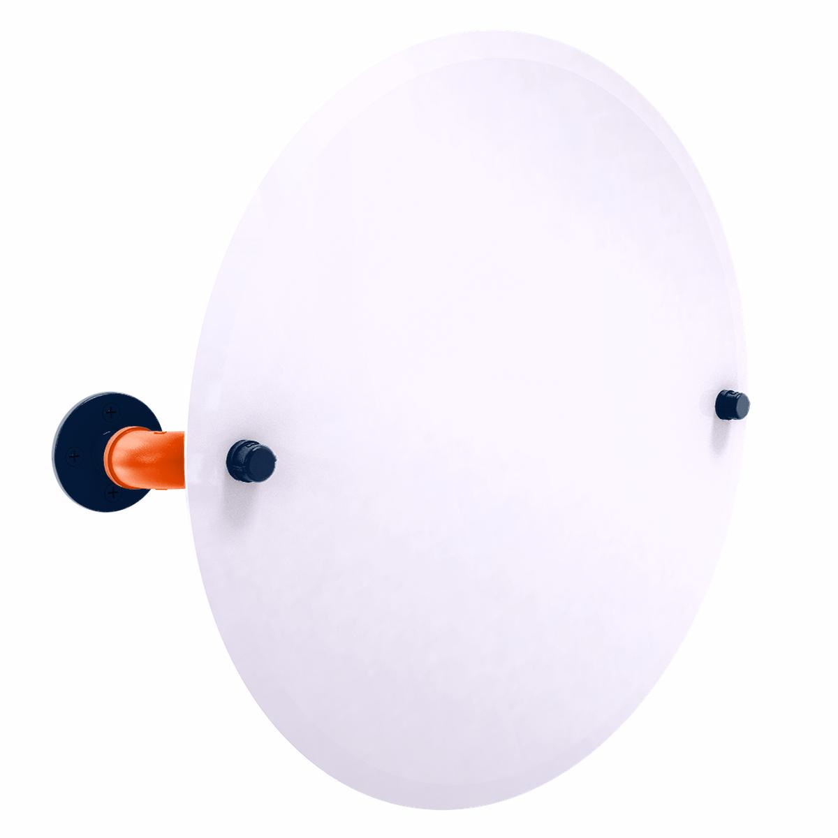 Slapshot Collection Frameless Round Wall Mounted Tilt Mirror Edmonton Edition