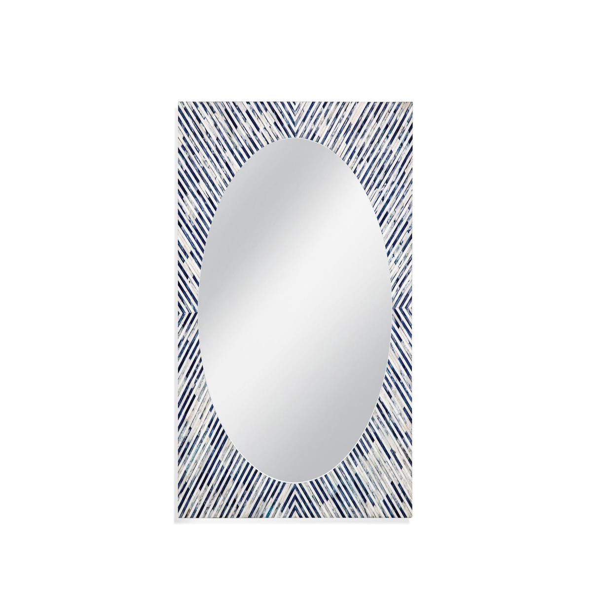 Sunburst - Bone Wall Mirror - Light Blue