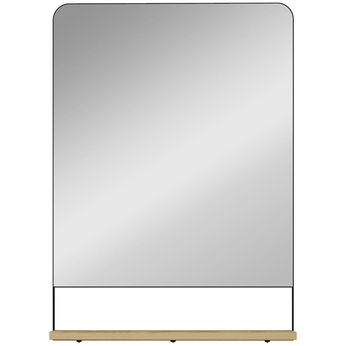 Wall Mounted Mirror with Storage Shelf Ideal for Hallway or Bathroom Use Black