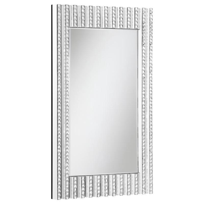 Aideen - Acrylic Crystal Wall Mirror - Silver