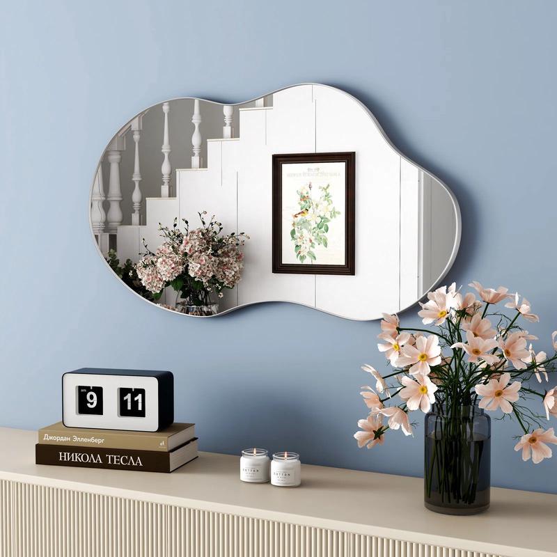 Asymmetrical Wall Mirror 32'' Metal Frame