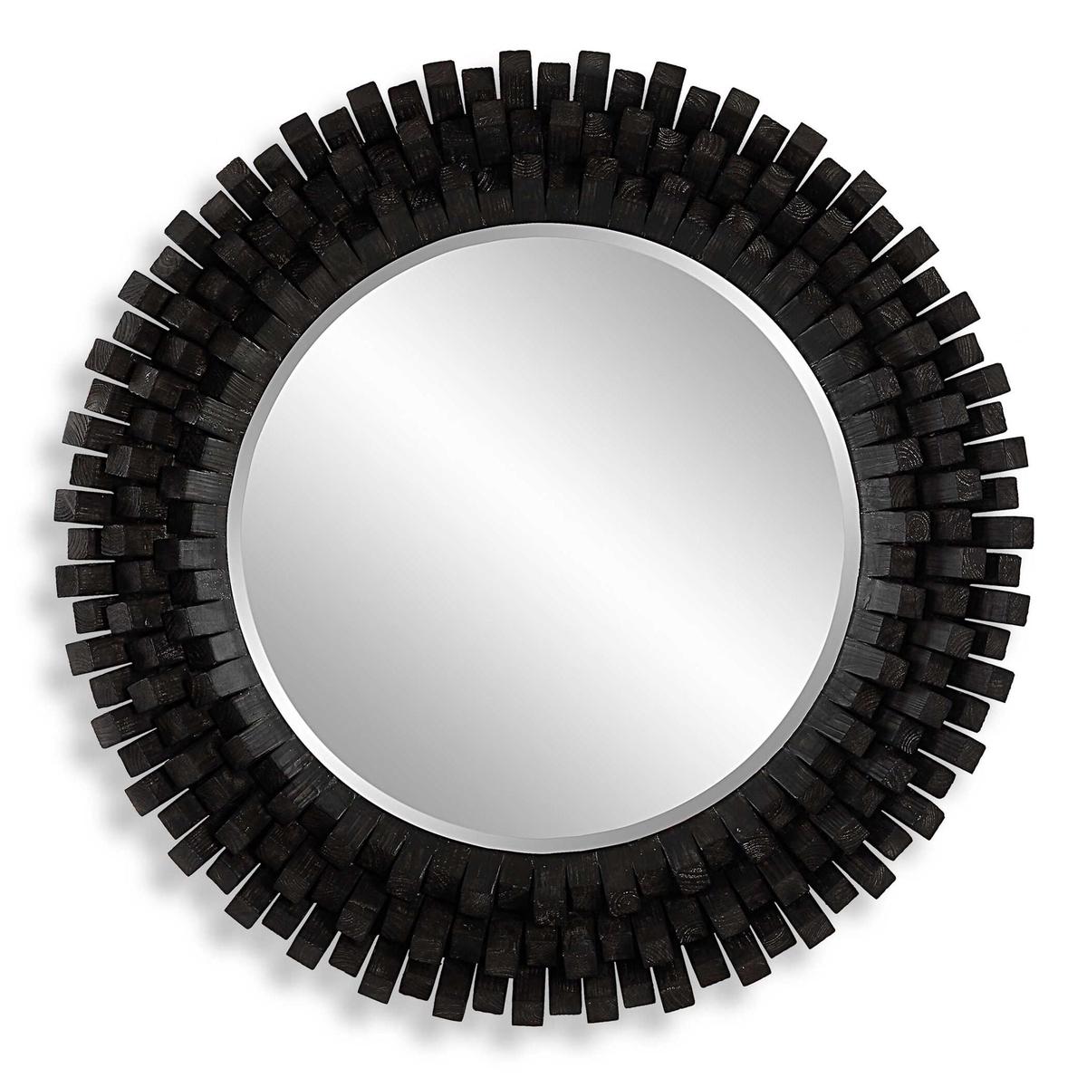 Circle Of Piers - Round Mirror - Black