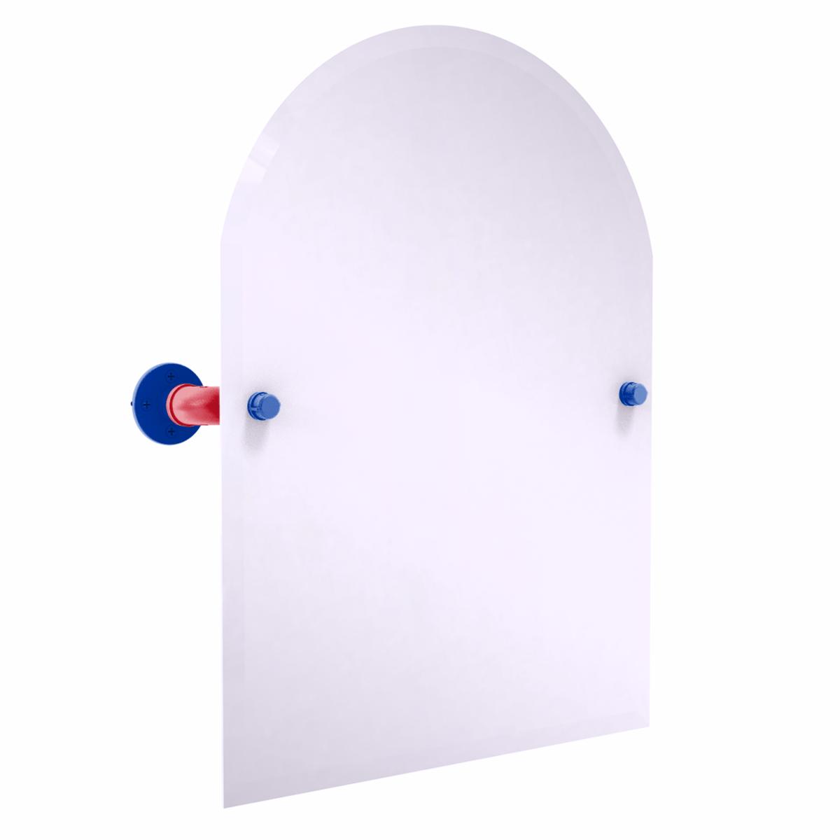 Slapshot Collection Frameless Arched Top Wall Mounted Tilt Mirror New York Big Apple Edition