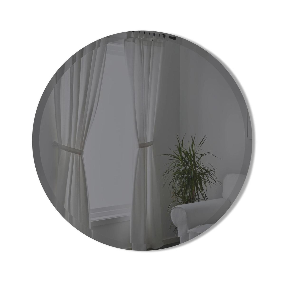 Umbra Hub beveled round wall mirror 60, smoke