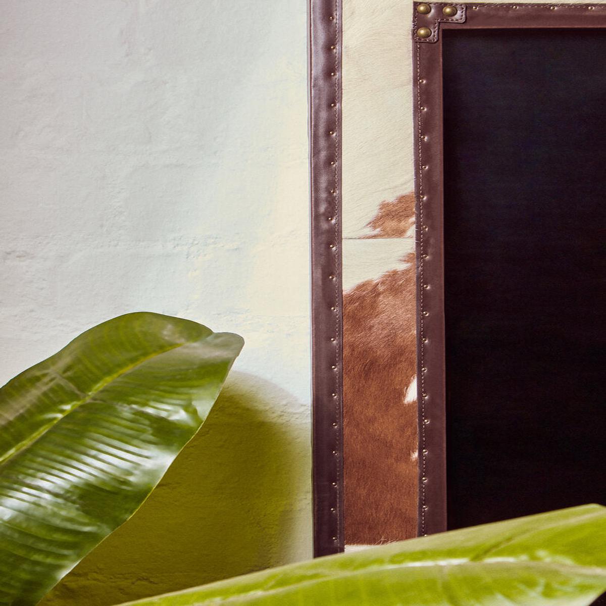 Vireo Townhouse Wall Mirror  Genuine Cowhide