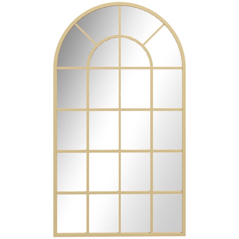 Wall Mirror 110x62cm Hanging Decorative Metal Frame, Gold