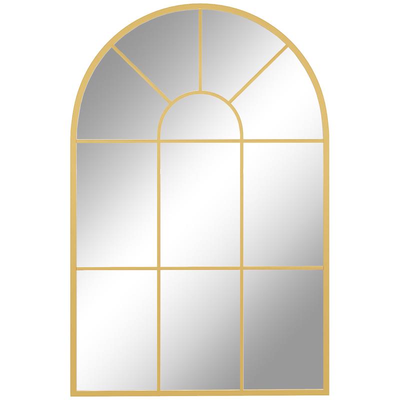 Wall Mirror, Window Mirror, Decorative Hanging, Gold Metal