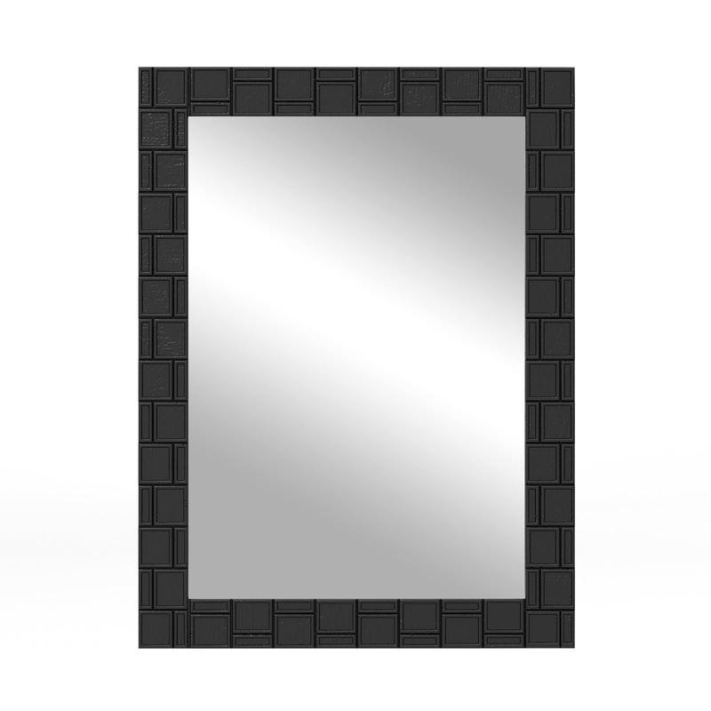 Wood Framed Wall Mirror, Rectangle Vanity Mirror, Black - Black