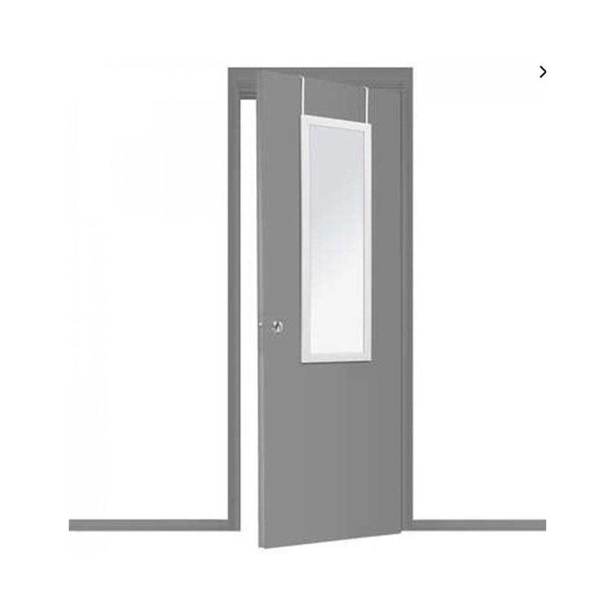 Atmosphera Slim Space-Saving Over-Door Mirror | White, 35 x 109cm
