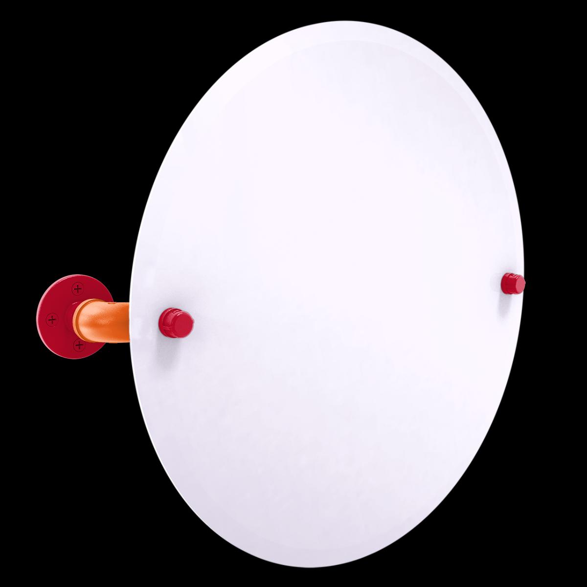 Slapshot Collection Frameless Round Wall Mounted Tilt Mirror Chicago Edition