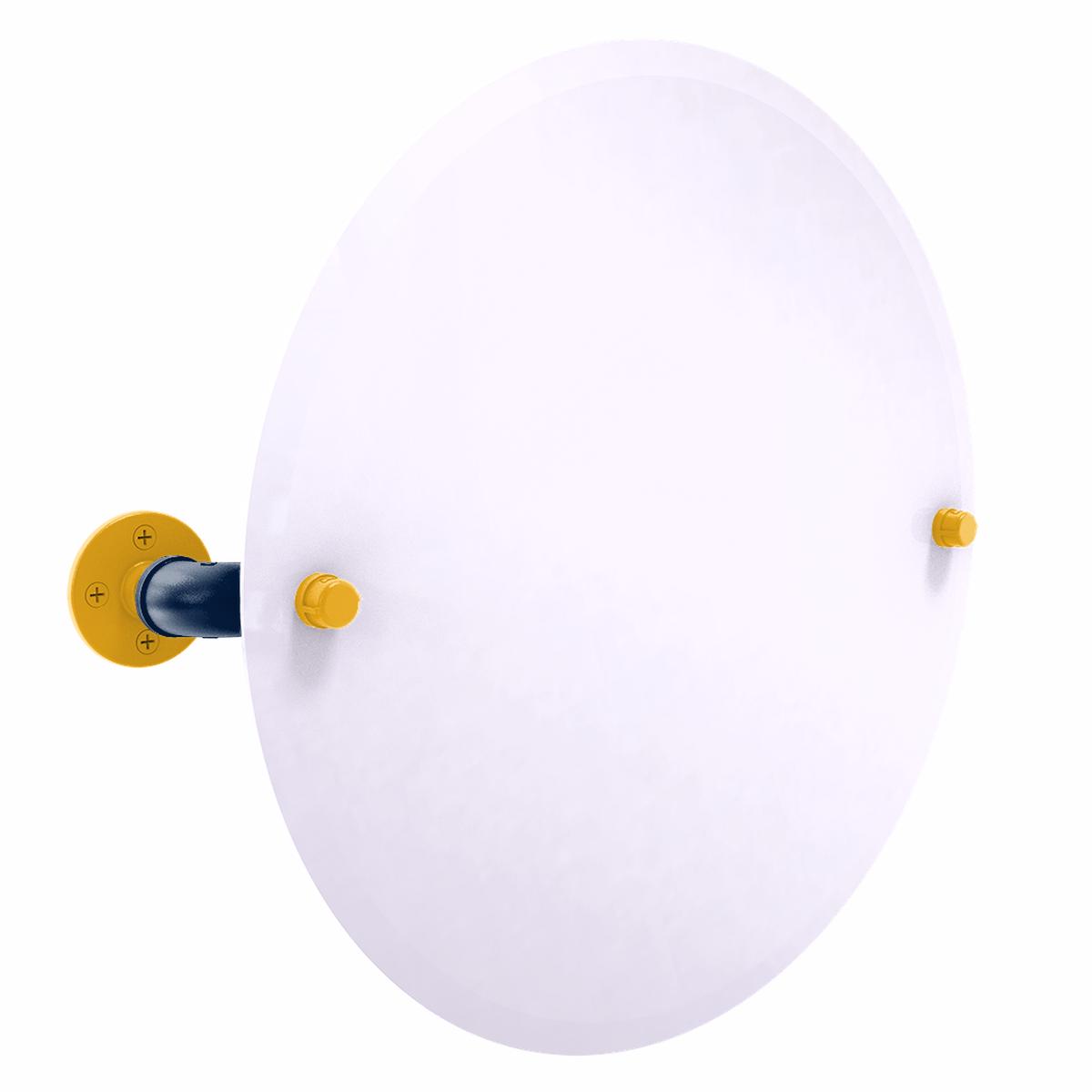 Slapshot Collection Frameless Round Wall Mounted Tilt Mirror Nashville Edition