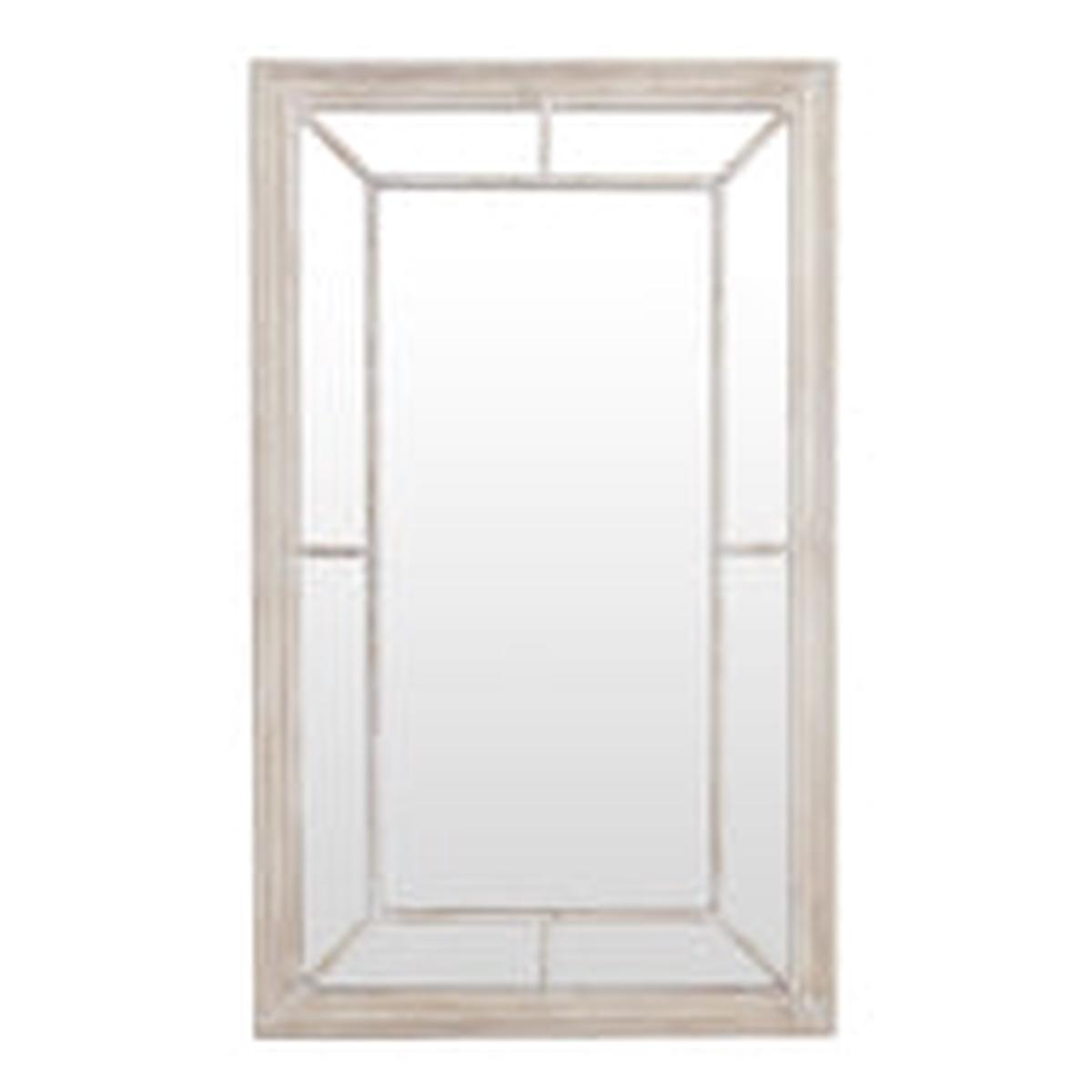 Washed Wood Framed Window Design Mirror