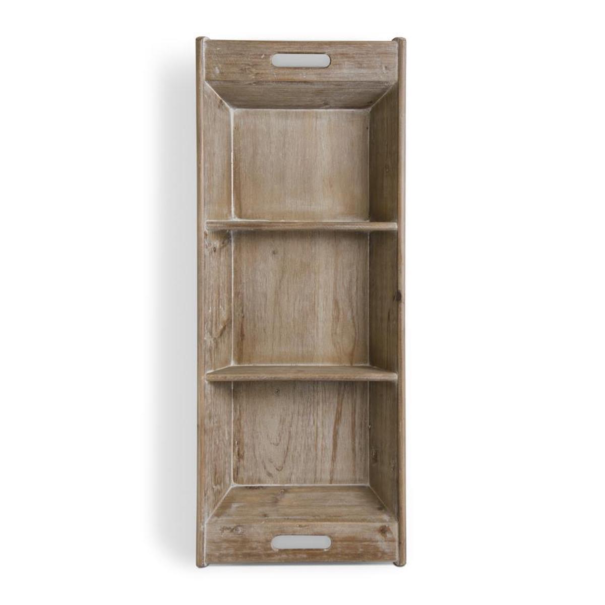 36 Inch Whitewash Fir Wood Divided Tray Wall Shelf ~PICKUP ONLY~