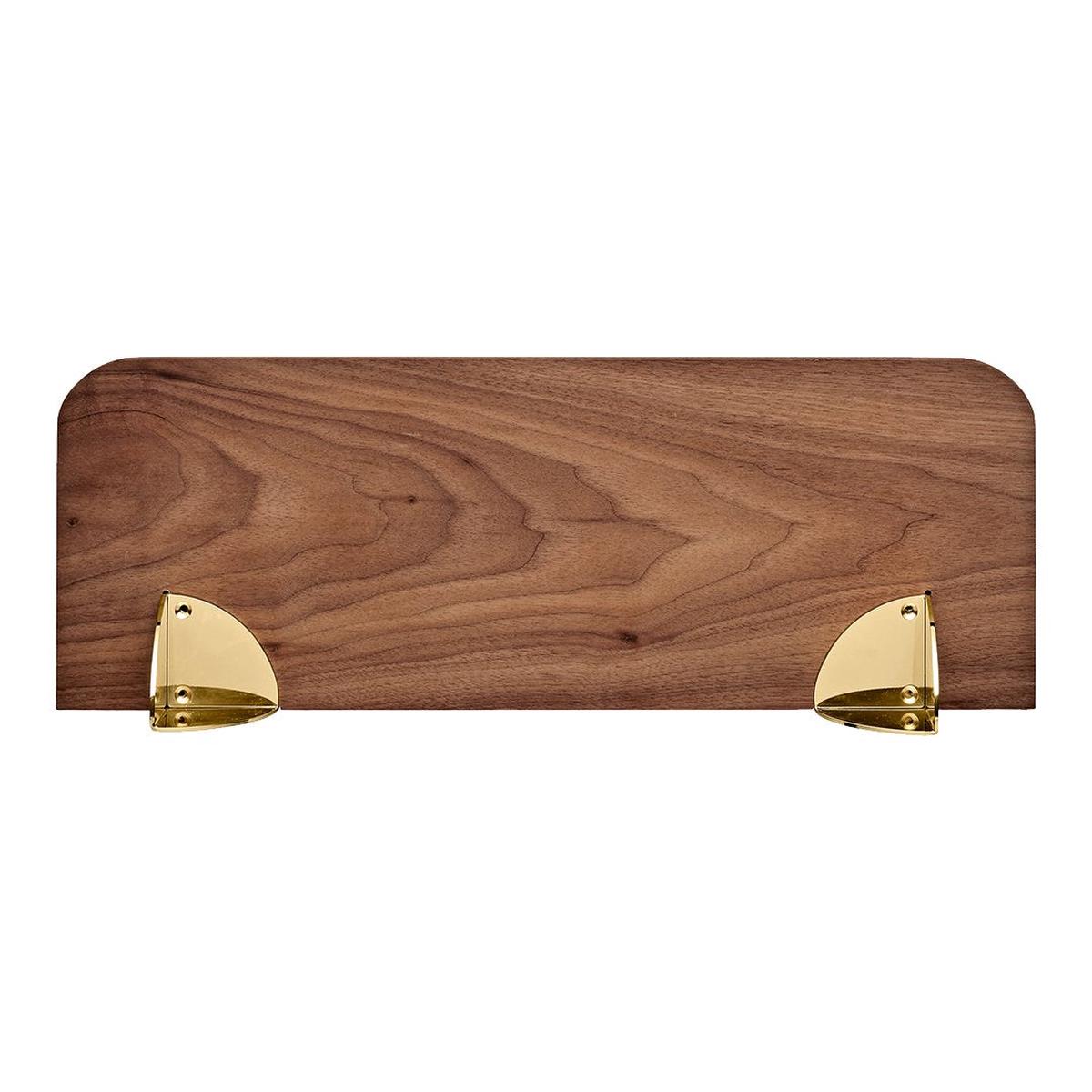 Aedes Shelf - Walnut/Gold | Small: 19.7" L x 7.1" W x 4.7" H