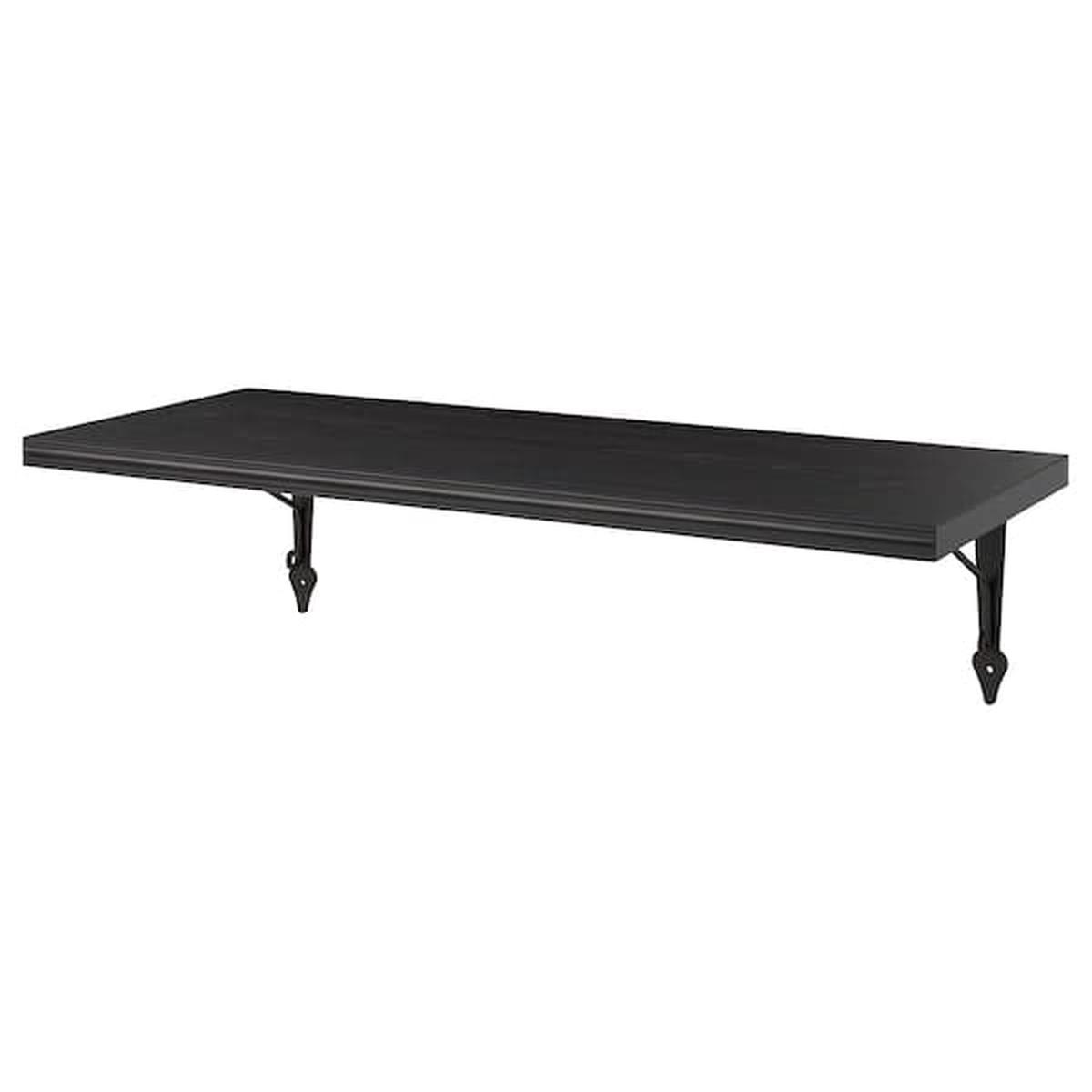 BERGSHULT / KROKSHULT wall shelf, brown-black/anthracite, 80x30 cm