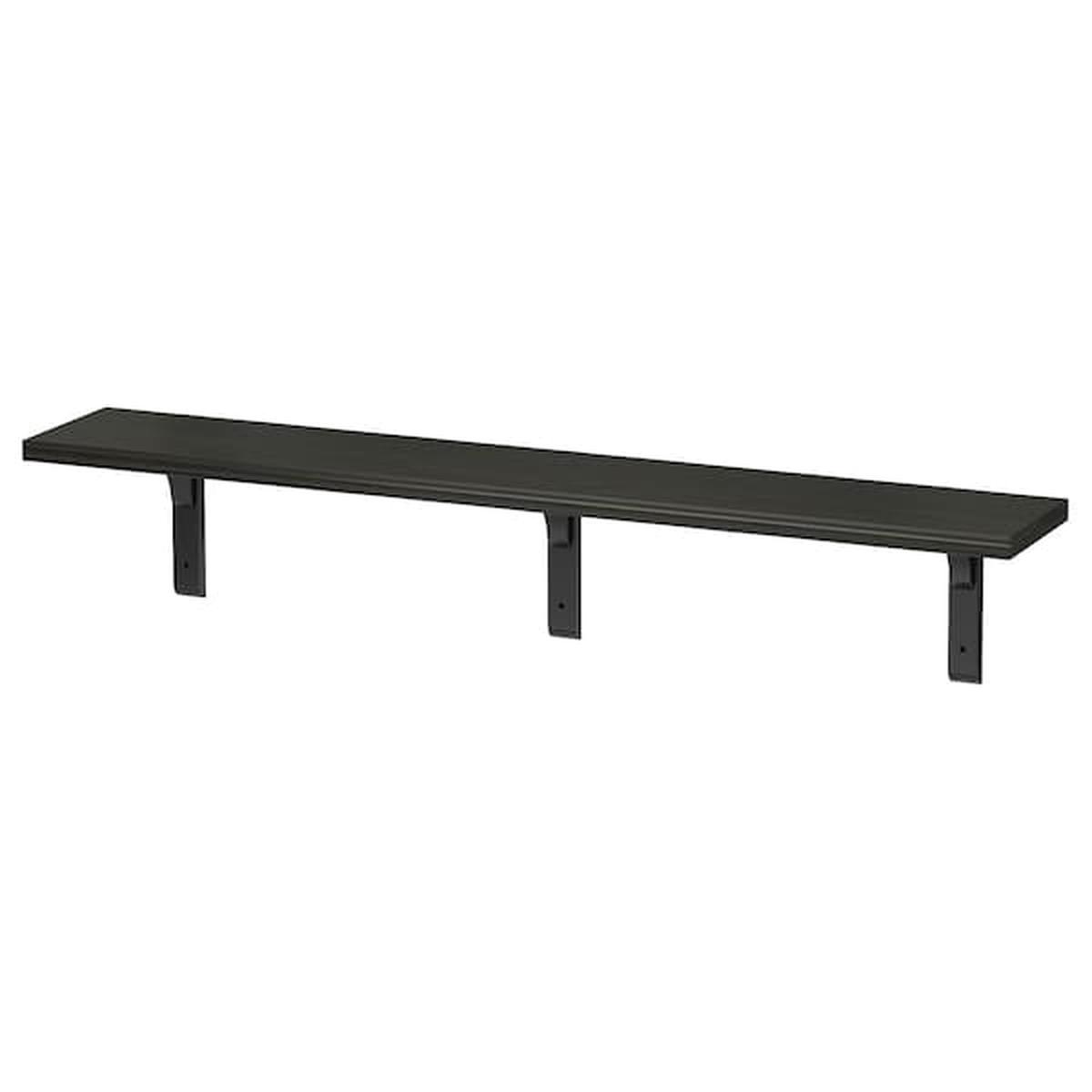BERGSHULT / RAMSHULT wall shelf, brown-black, 120x20 cm
