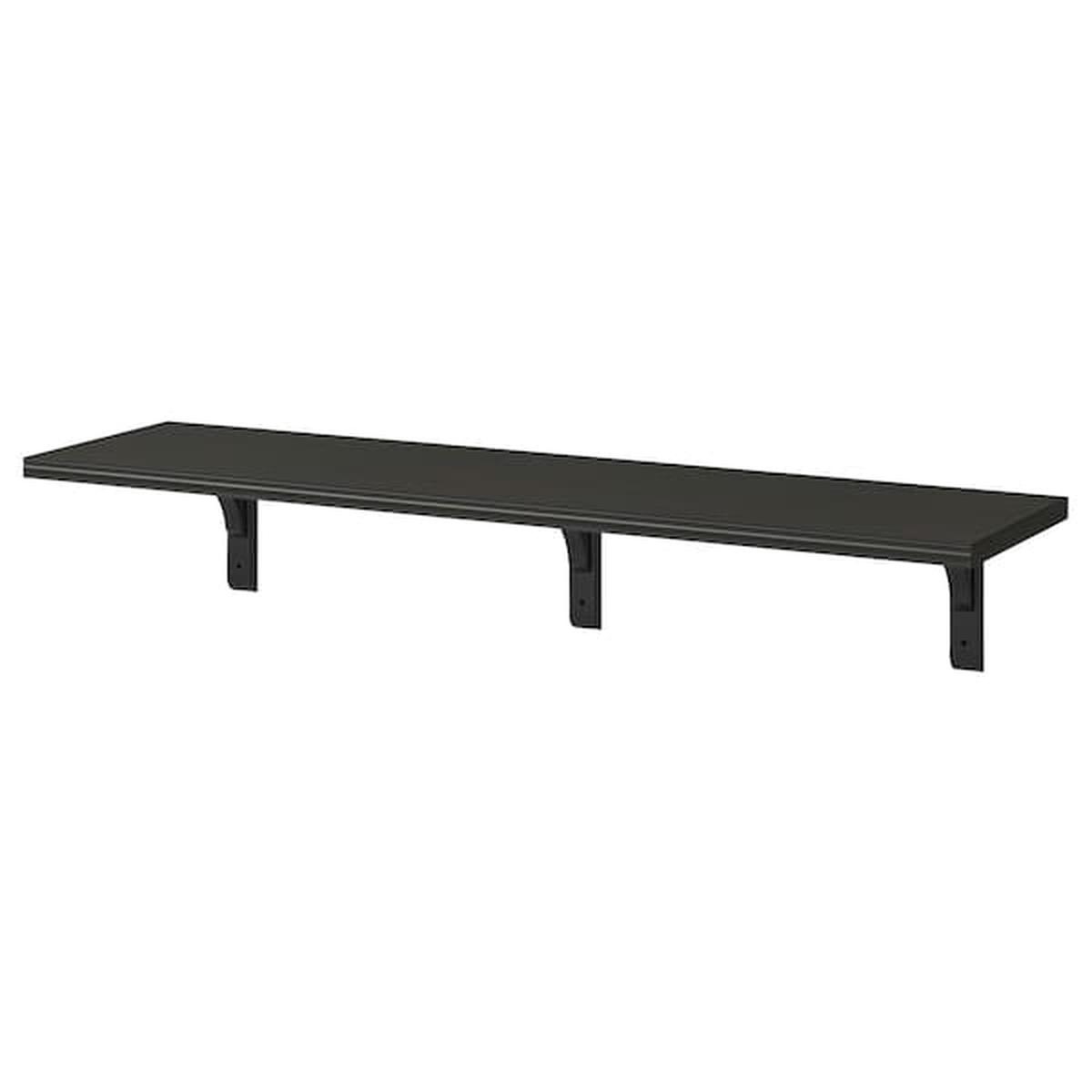 BERGSHULT / RAMSHULT wall shelf, brown-black, 120x30 cm