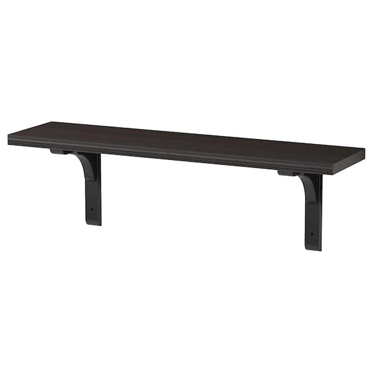 BERGSHULT / RAMSHULT wall shelf, brown-black, 80x20 cm