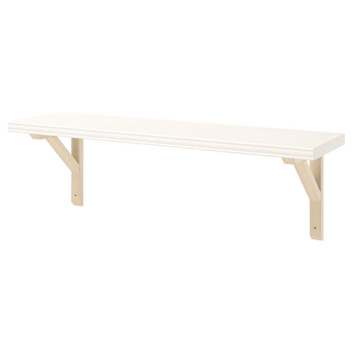 BERGSHULT / SANDSHULT wall shelf, white/aspen, 80x20 cm