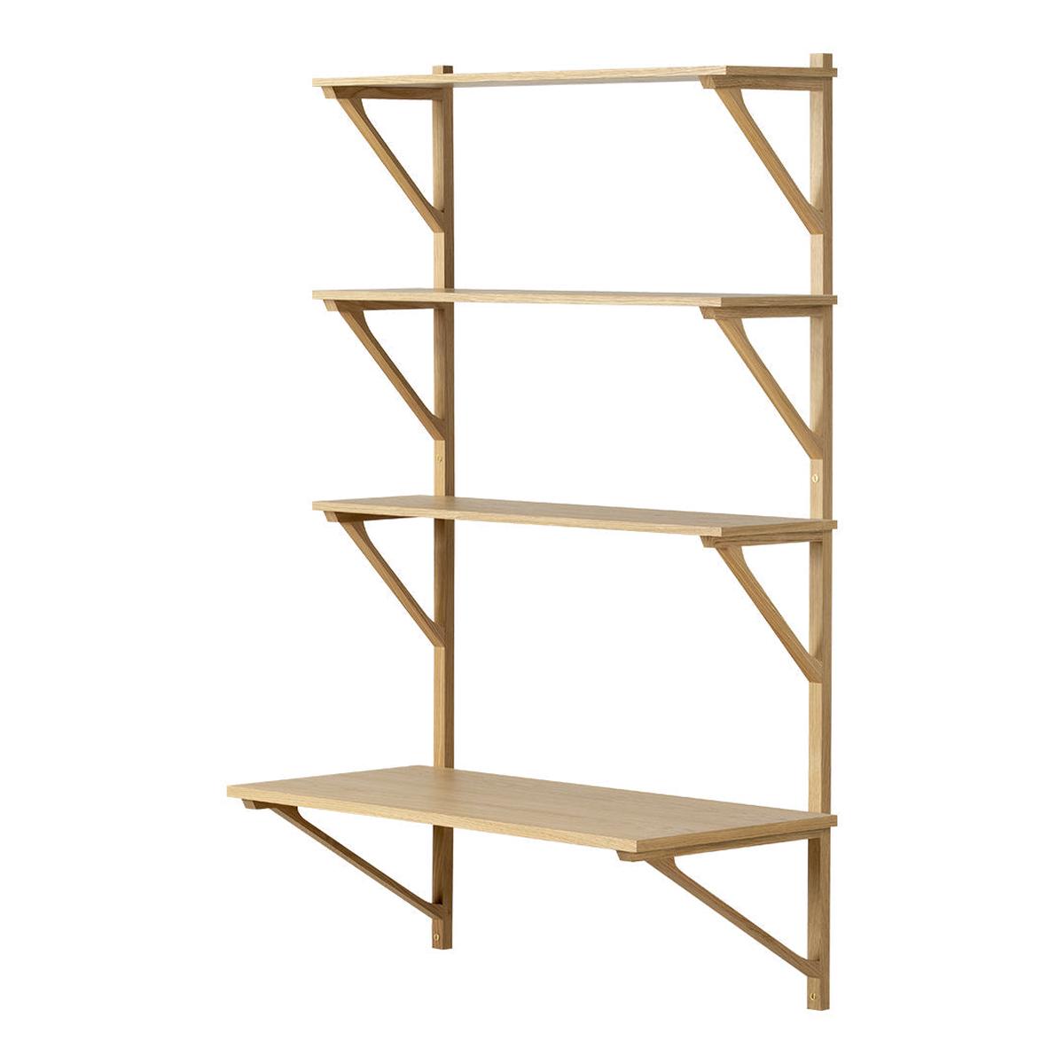 BM29 Shelf w/ Desk - 1-Wide - Oak - Lacquered