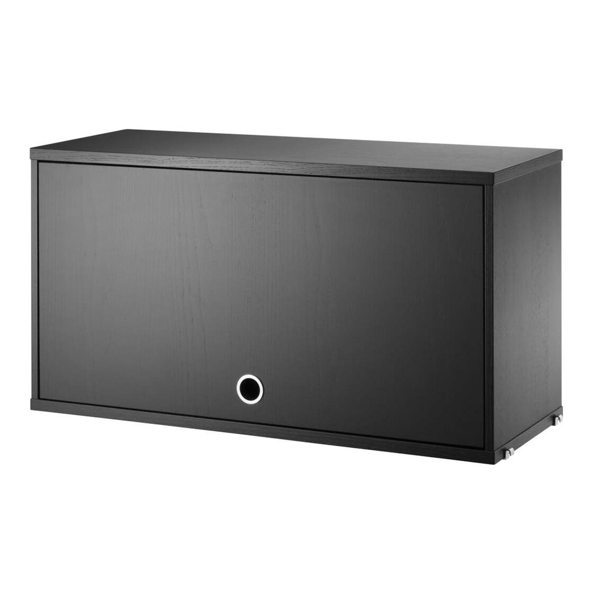 Cabinet with Flip Door - Dark Grey Lacquered MDF
