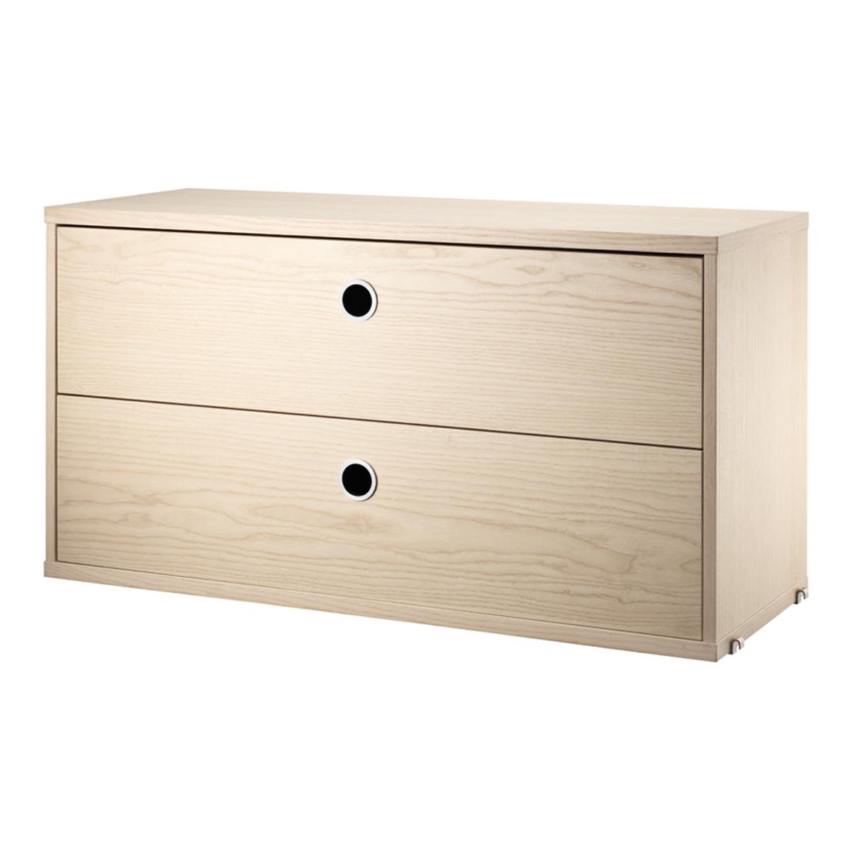 Cabinets with Two Drawers - Ash Veneered Particleboard | 30.7" W x 11.8" D x 16.5" H