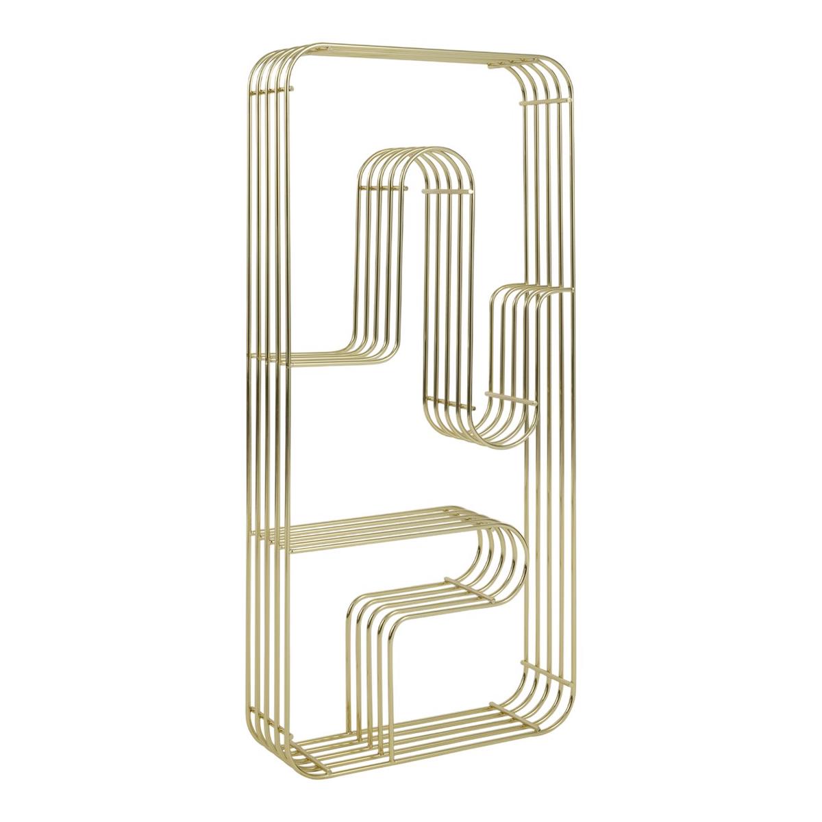 Curva Display Shelf - Gold | Rectangular: 13" L x 27.8" H x 3.5" D