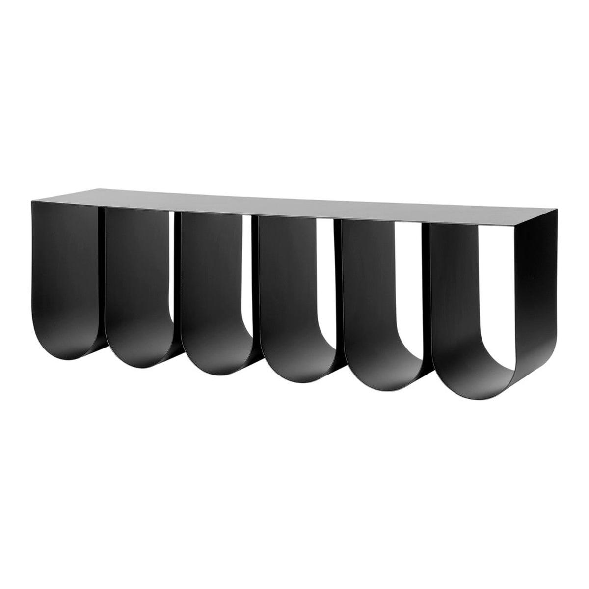 Curved Wall Shelf - Black Powder-Coated Steel
