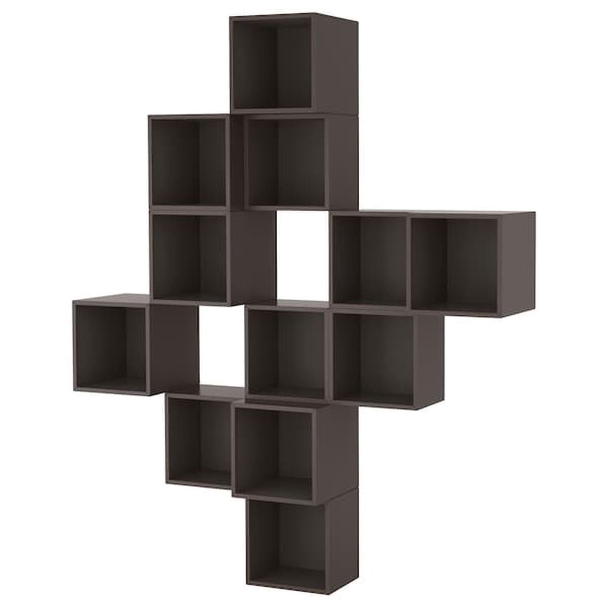 EKET wall-mounted cabinet combination, dark grey, 175x35x210 cm